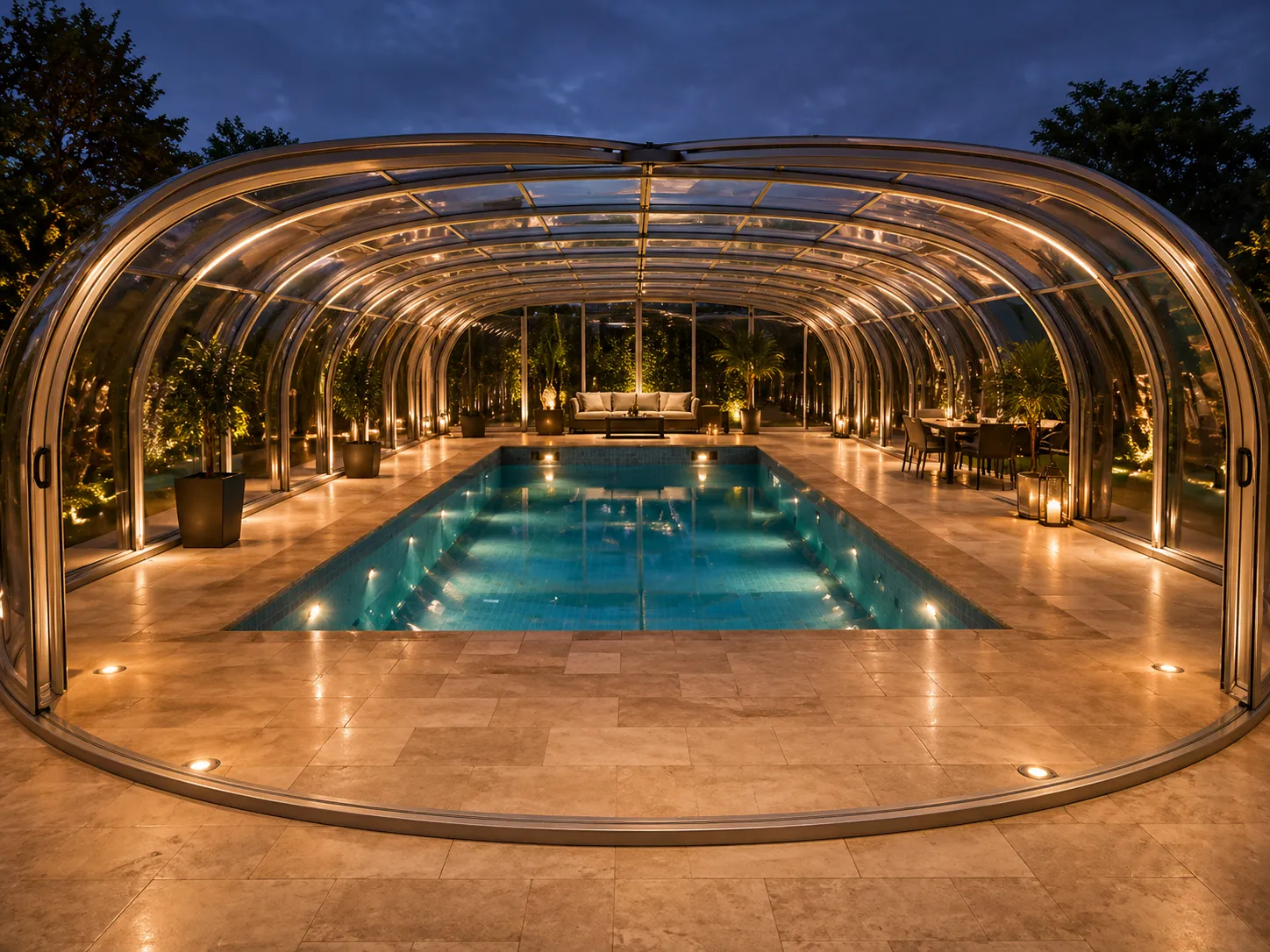 Abri de piscine haut — détail intégration