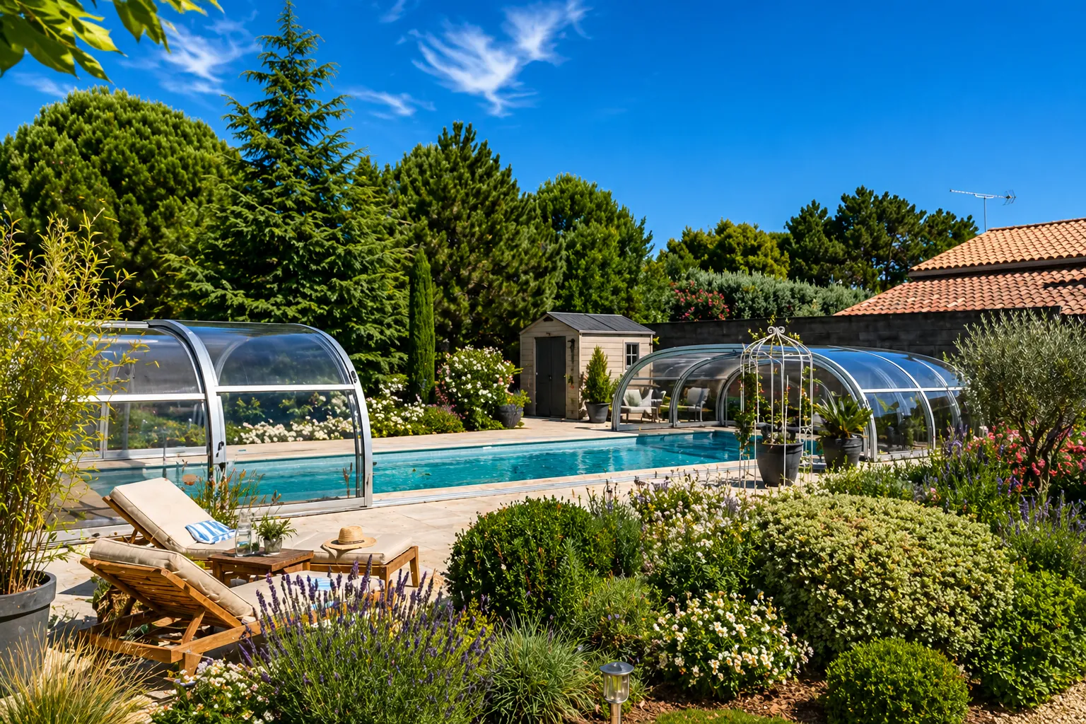 Abri de piscine mi-haut Cintral