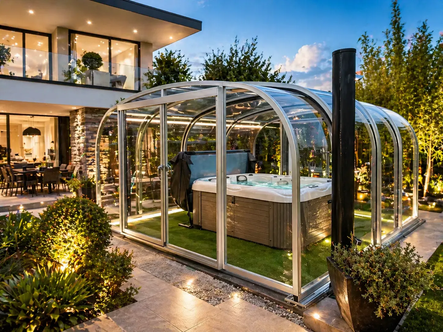Abri de spa — vue extérieure
