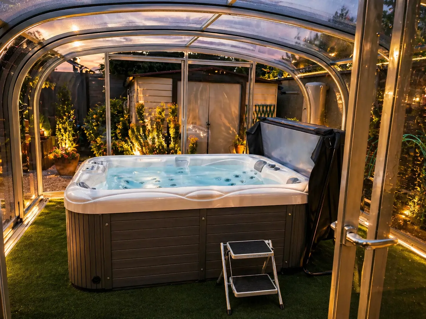 Abri de spa — détail intégration