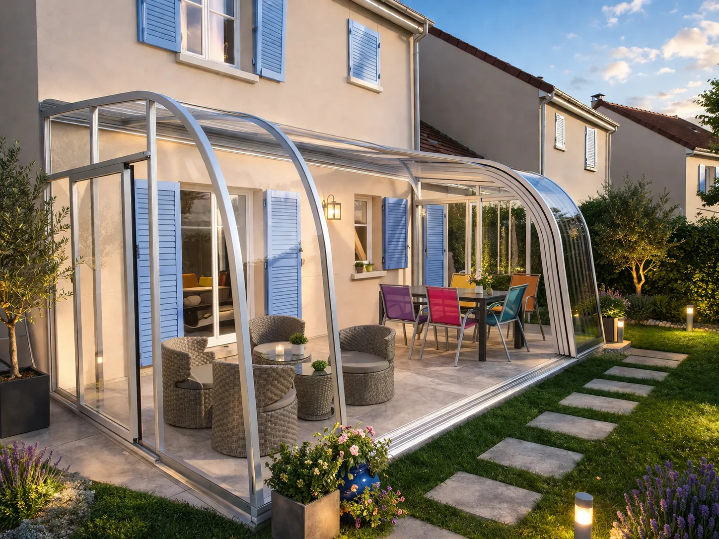 Abri de terrasse — vue extérieure